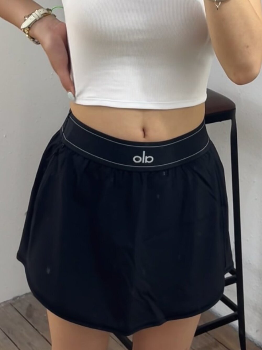 NWT🎹Alo Yoga Match Point Tennis Skirt Black⛱️